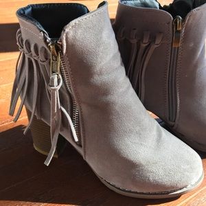 Gray Suede Booties